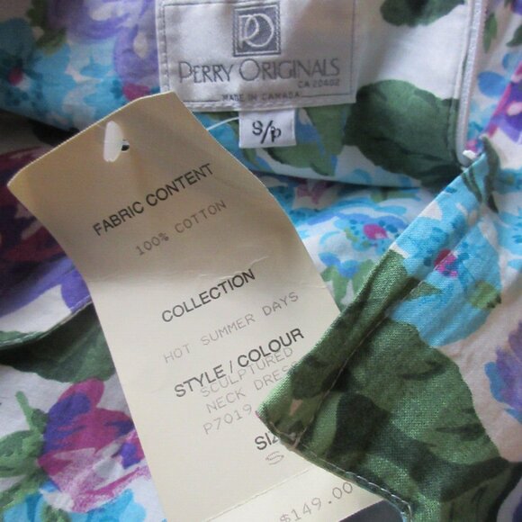 Vintage Summer Dress from Perry Originals 100% Cotton New with Tags Size Small - Picture 3 of 3